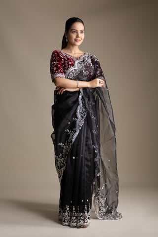 Noir Diamond Dream Organza Saree