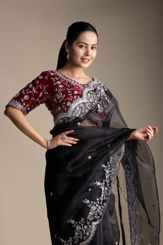 Noir Diamond Dream Organza Saree