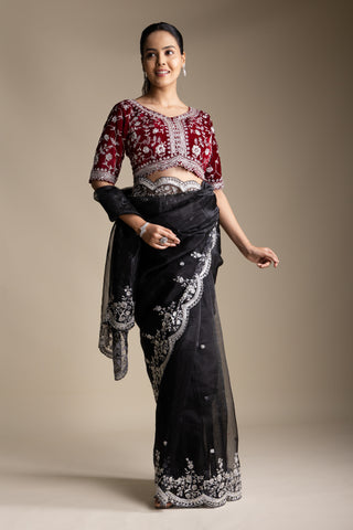 Noir Diamond Dream Organza Saree