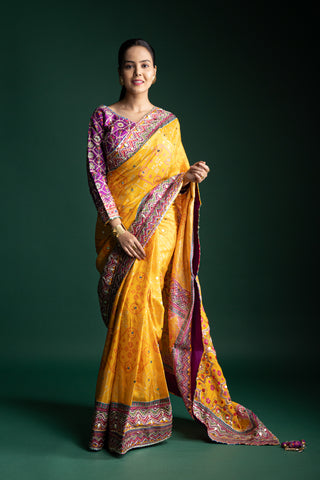 Saffron Majesty Royale Silk Saree