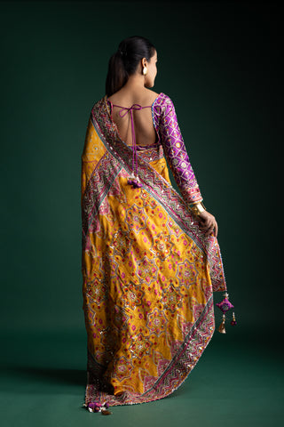 Saffron Majesty Royale Silk Saree