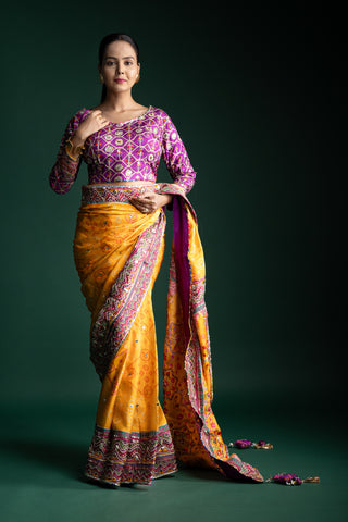 Saffron Majesty Royale Silk Saree