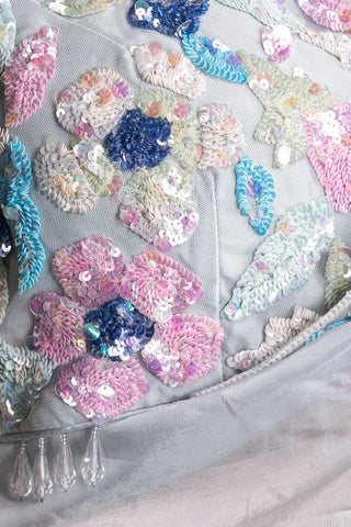 Moonlit Mist Shimmer Saree