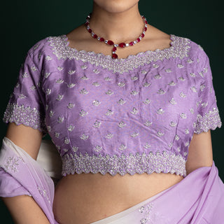 Lilac Whisper Harmony Organza Saree