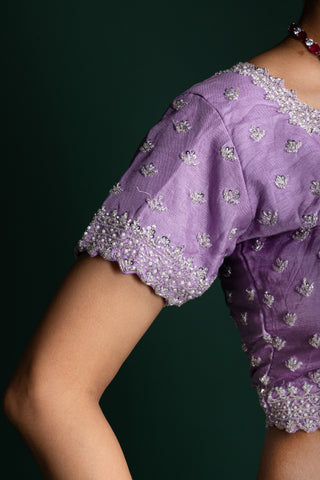 Lilac Whisper Harmony Organza Saree