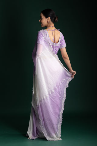 Lilac Whisper Harmony Organza Saree