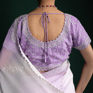 Lilac Whisper Harmony Organza Saree