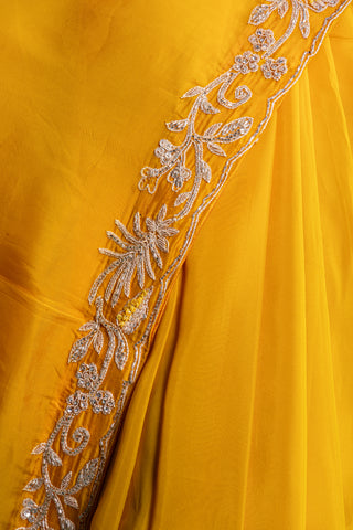 Marigold Luxe Radiance Silk Saree