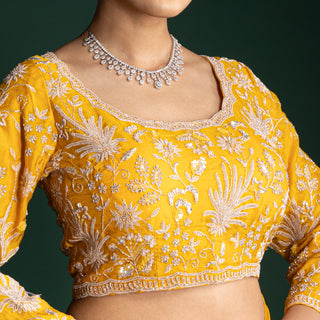 Marigold Luxe Radiance Silk Saree