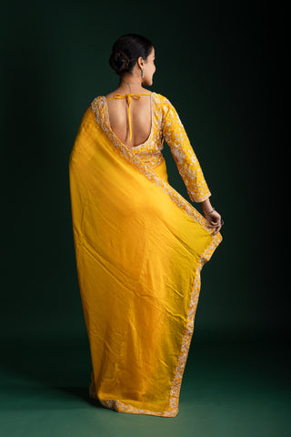 Marigold Luxe Radiance Silk Saree