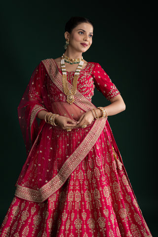 Crimson Red Bridal Lehenga
