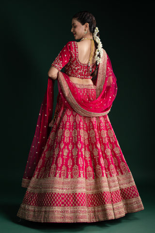 Crimson Red Bridal Lehenga