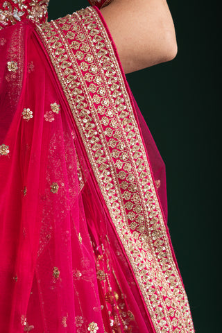Crimson Red Bridal Lehenga