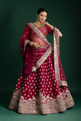 Royal Merlot Luxe Designer Lehenga