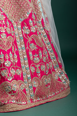 Vibrant Fuchsia Pink Bridal Lehenga