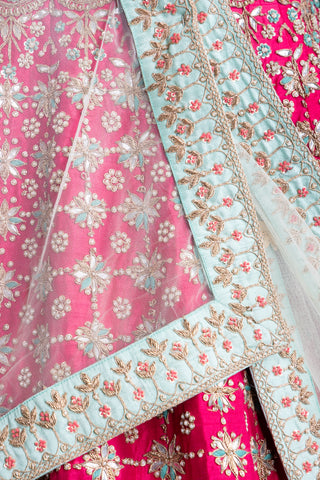 Vibrant Fuchsia Pink Bridal Lehenga