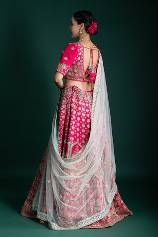 Vibrant Fuchsia Pink Bridal Lehenga