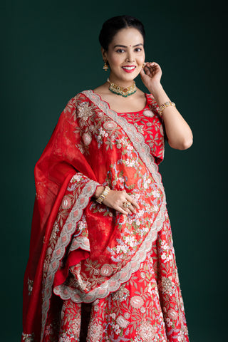 Statement Scarlet Red Lehenga
