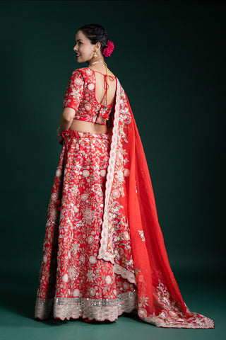 Statement Scarlet Red Lehenga