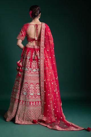 Classic Crimson Red Bridal Lehenga
