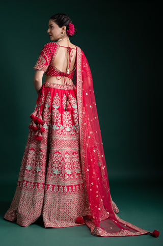 Classic Crimson Red Bridal Lehenga