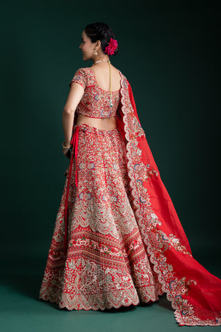 Regal Scarlet Red Lehenga