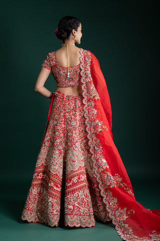 Regal Scarlet Red Lehenga