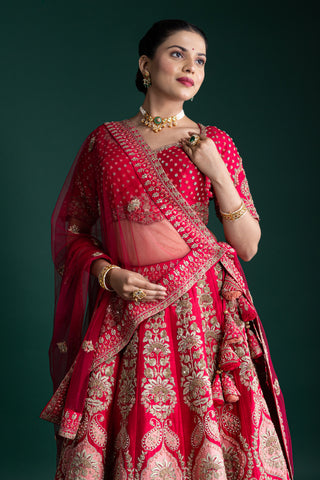 Imperial Ruby Red Lehenga