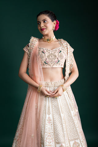 Blush Champagne Ivory Lehenga