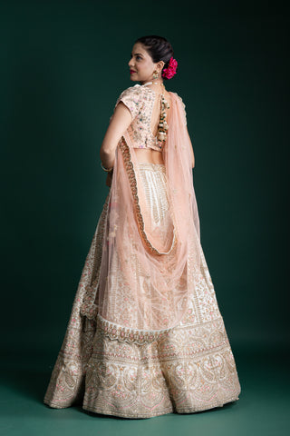 Blush Champagne Ivory Lehenga
