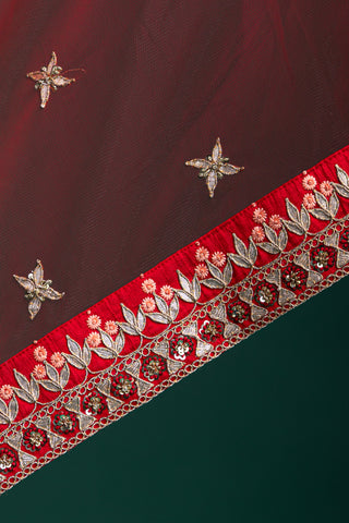 Regal Ruby Red Handcrafted Lehenga