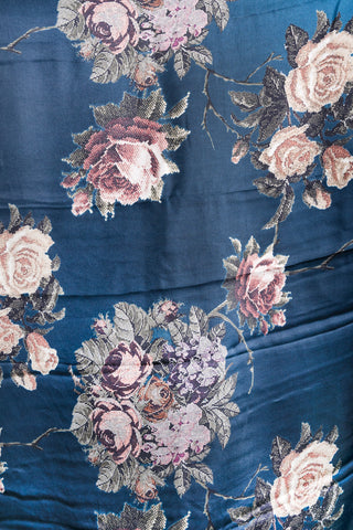 Exquisite Ombre Midnight Bloom Silk Saree