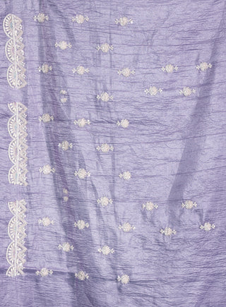 Elegant Lavender Silk Saree