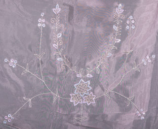 Elegant Ethereal Amethyst Bloom Organza Saree