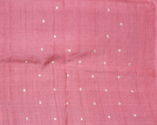 Rose Quartz Blush Handwoven Silk Saree with Intricate Details