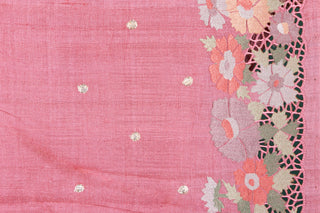 Rose Quartz Blush Handwoven Silk Saree with Intricate Details