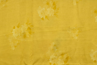 Radiant Yellow Saree with Delicate Pastel Floral Prints