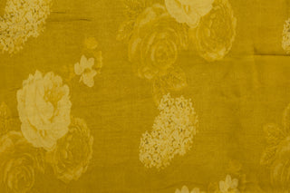 Olive Mustard Saree with Bold Blooming Red Florals