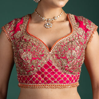 Crimson Gold Handcrafted Lehenga