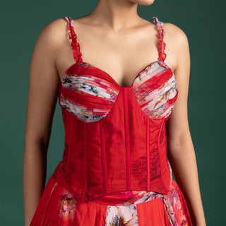 Elegant Scarlet Red Lehenga