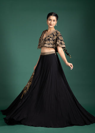 Exquisite Midnight Black Lehenga