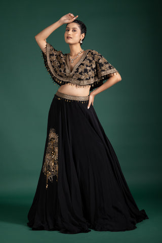 Exquisite Midnight Black Lehenga