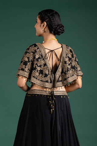 Exquisite Midnight Black Lehenga
