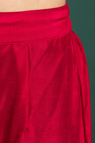 Vintage Crimson Bloom Anarkali