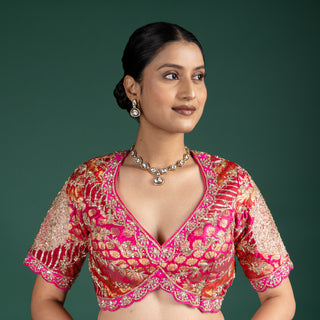 Regal Magenta Patchwork Lehenga