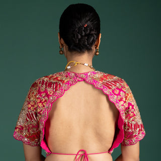 Regal Magenta Patchwork Lehenga