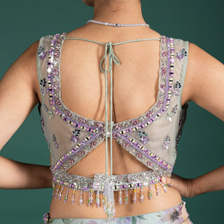 Chic Mint Bloom Floral Lehenga