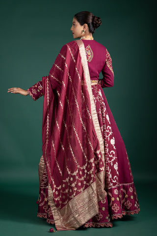 Regal Wine Red Lehenga
