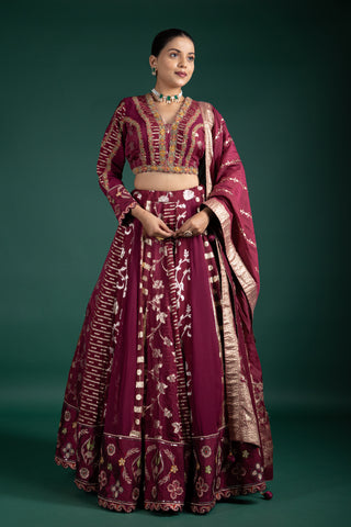 Regal Wine Red Lehenga