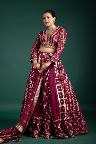 Regal Wine Red Lehenga
